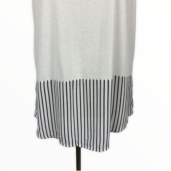 French Connection Tank Top Large White Sleeveless Tiered Sheer Resort - Picture 3 of 7